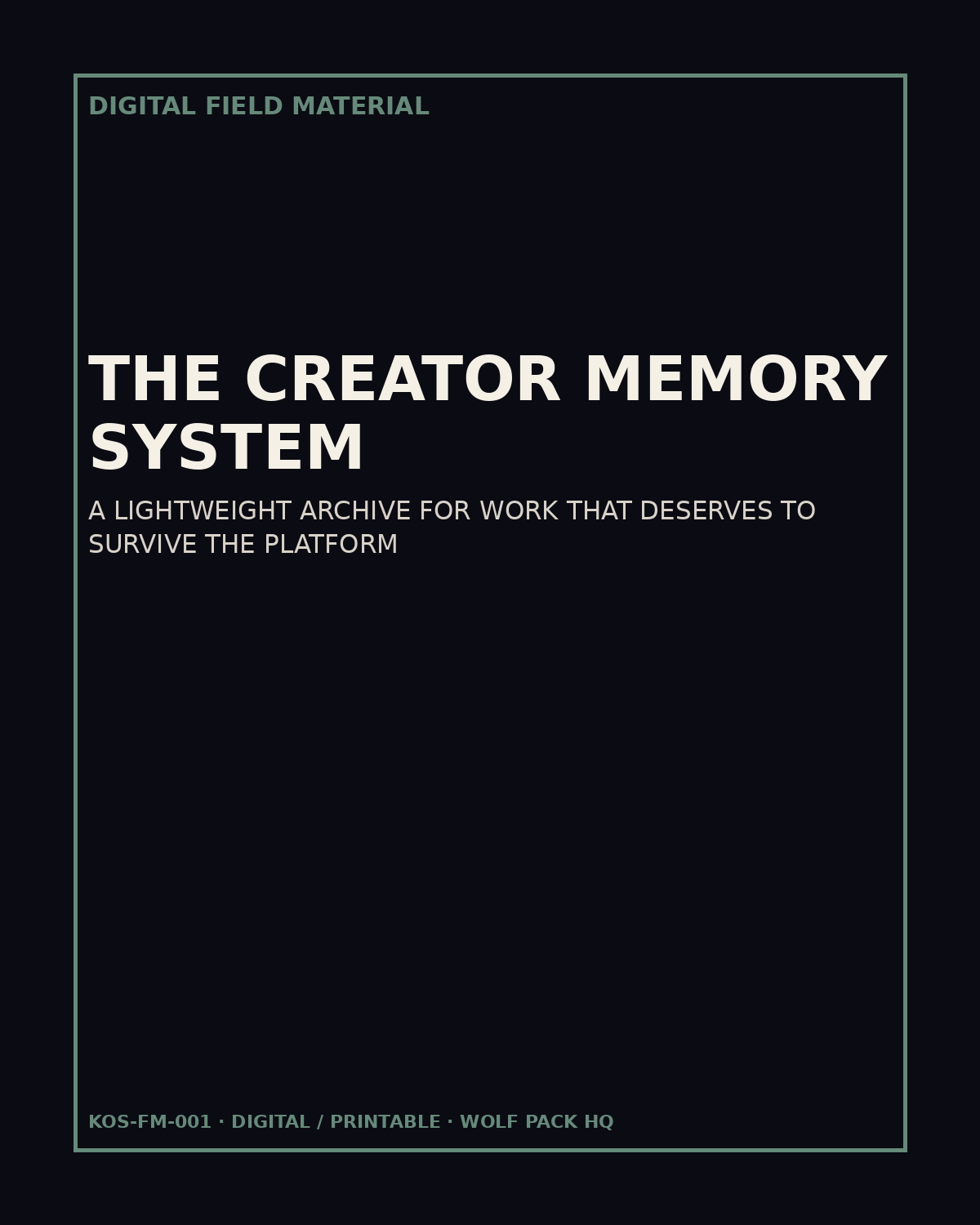The Creator Memory System cover